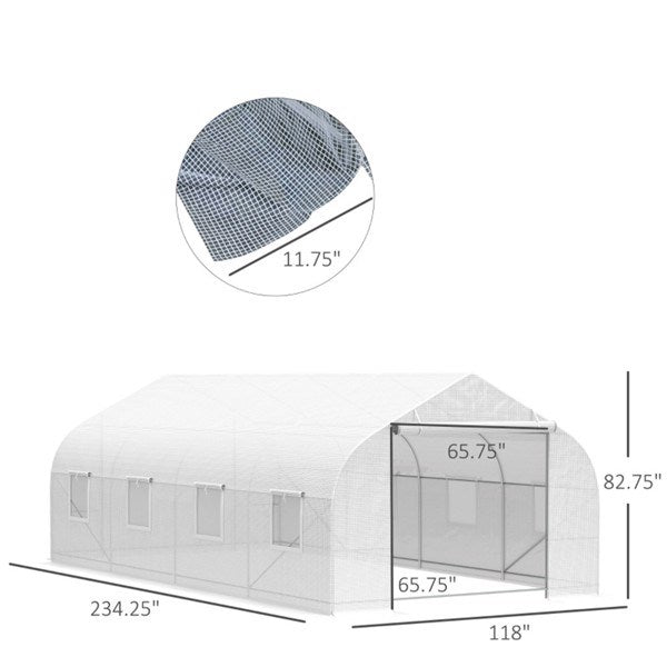 20' x 10' x 7' Greenhouse Walk-In Warm House Doba